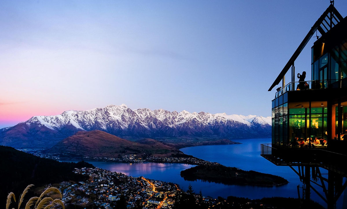 View over Queenstown from top of Gondola station